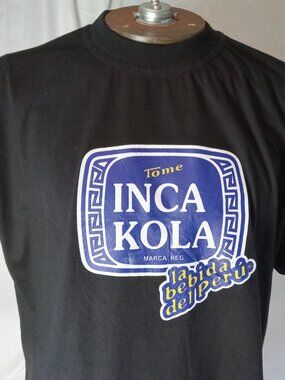 Inca Kola Merchandise Essential T-Shirt Active Logo T-Shirt Funny Sz L Vintage